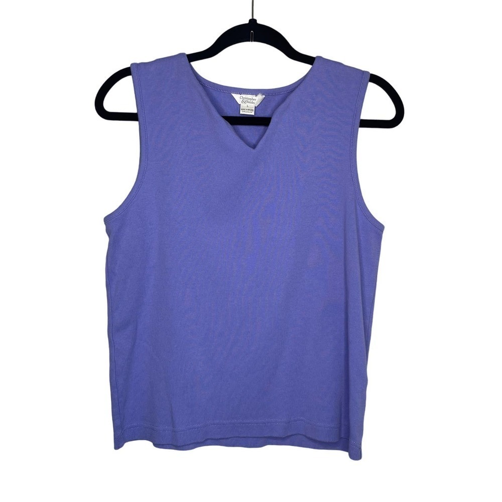 Christopher & Banks Purple Thick Strap Sleeveless V-Neck Tank Top Size Large